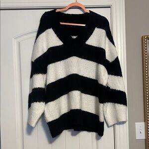 NWOT. Express Black and White Striped Sweater